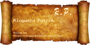Ringwald Patrik névjegykártya